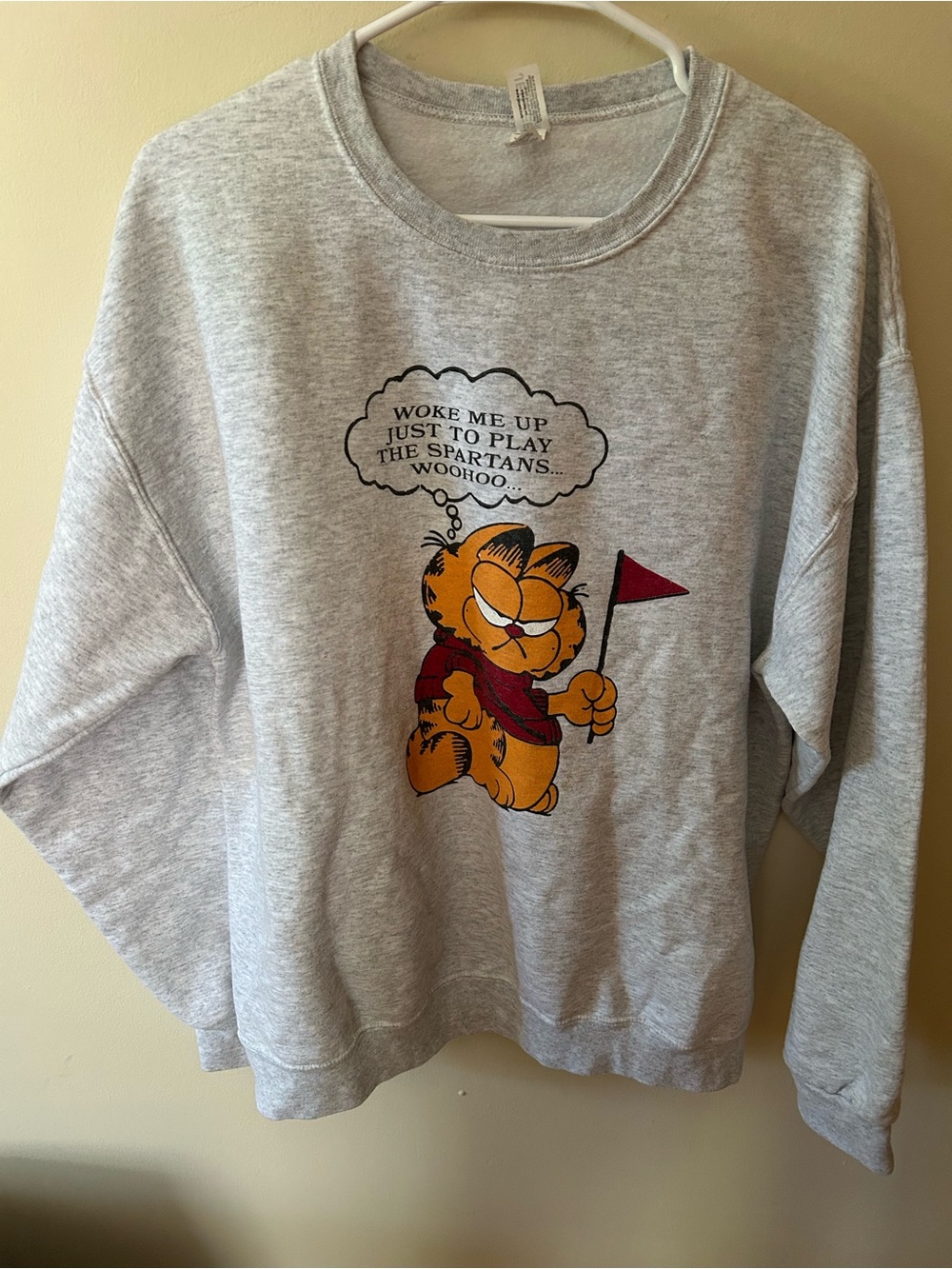 Indiana University IU Michigan State Rival Garfield Crewneck Sweatshirt